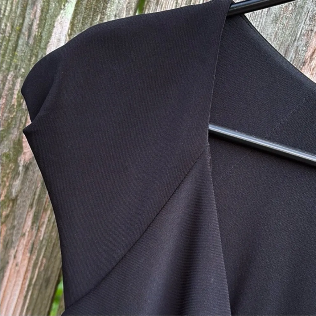 NWT Adrianna Papell Fit Flare Ruched Waist
Lace Panel V Neck Twirl Skirt Dress 4 - Image 4