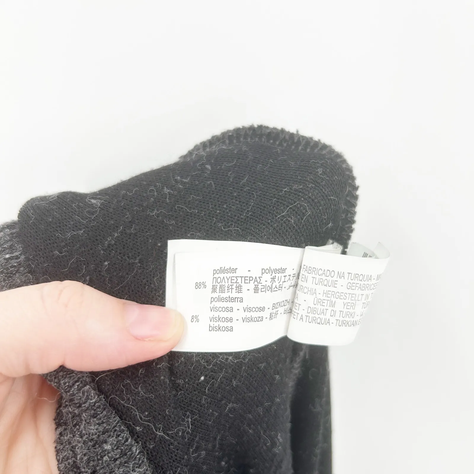 Zara Womens Cozy Casual Fuzzy Knit Wide Leg Pull On Lounge Pants Size M Gray‎ - Image 4