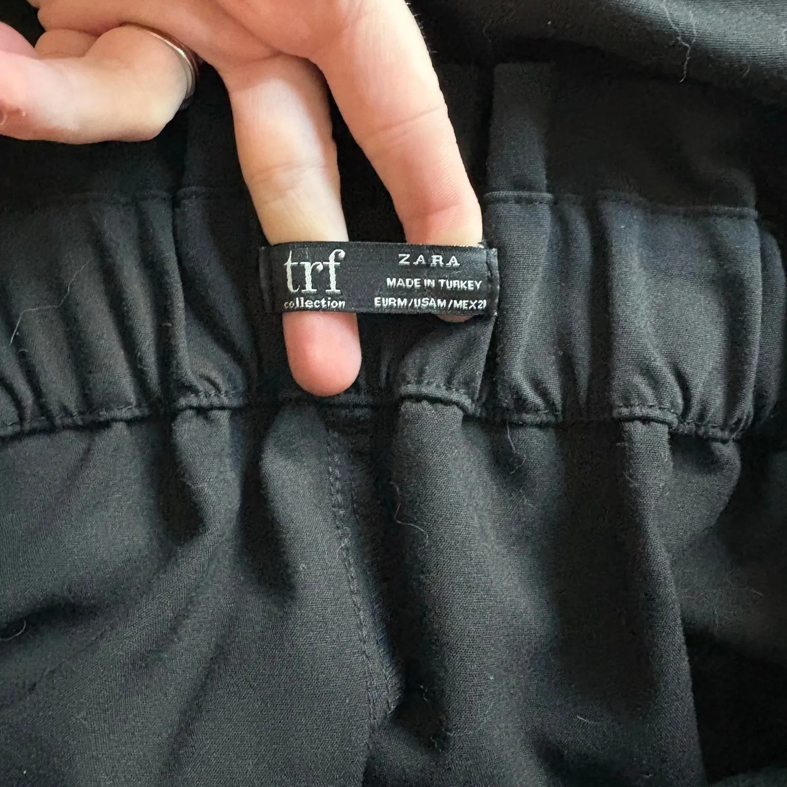 Zara TRF Elegant Black‎ Belted Skirt - Medium - Image 4