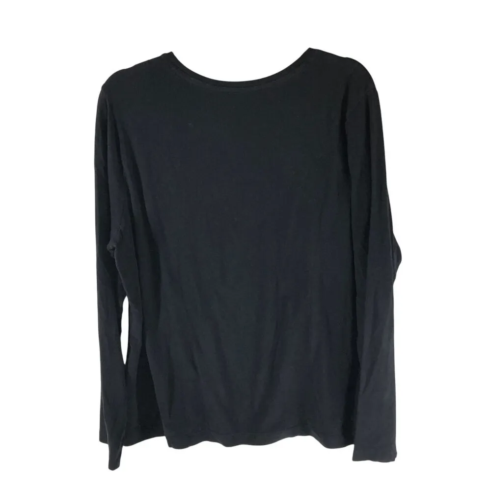 Banana Republic Womens Timeless Tee Shirt Top Cotton Blend Black XL - Image 2