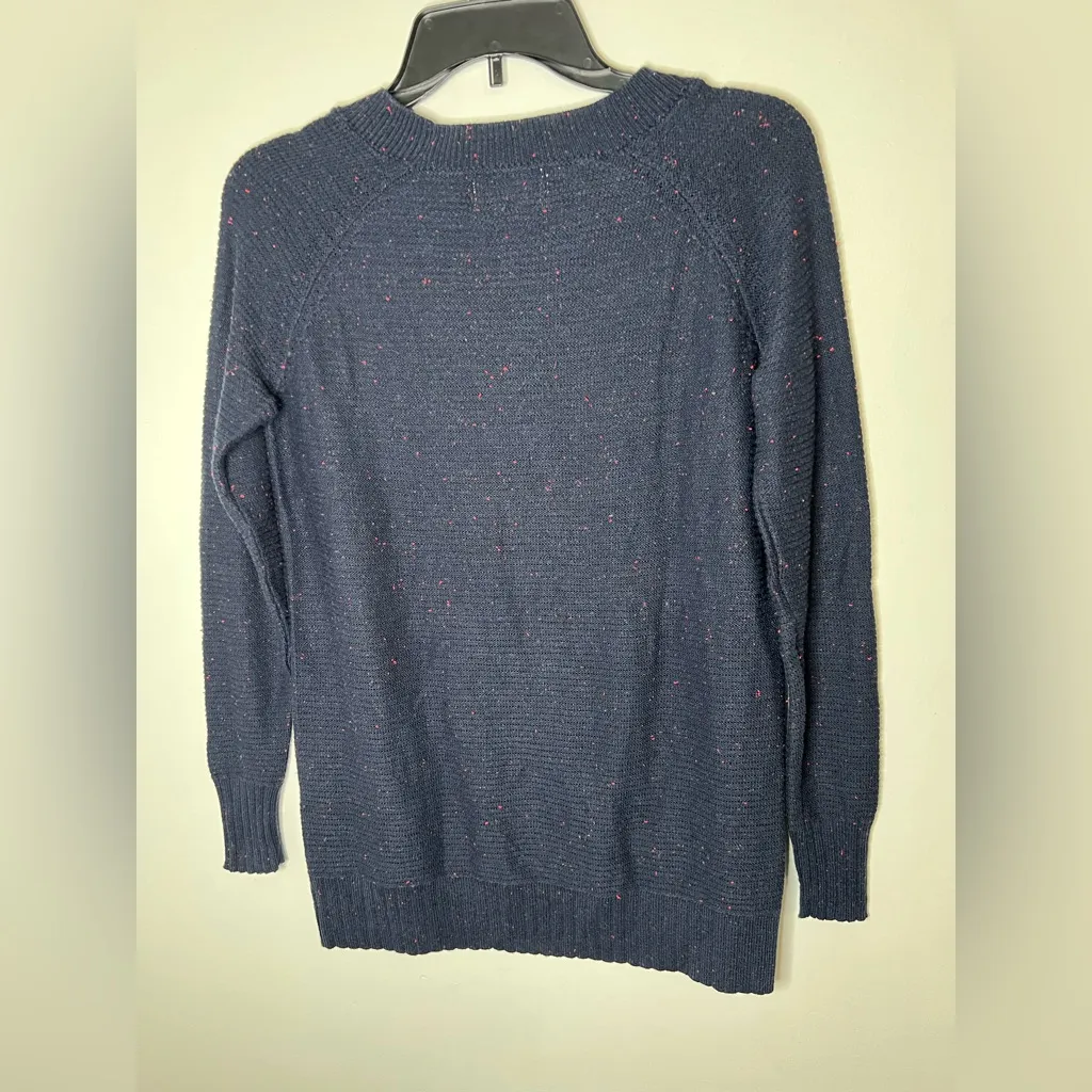 Old Navy Dark Blue Knit with Pink Flecks size XS - Image 5