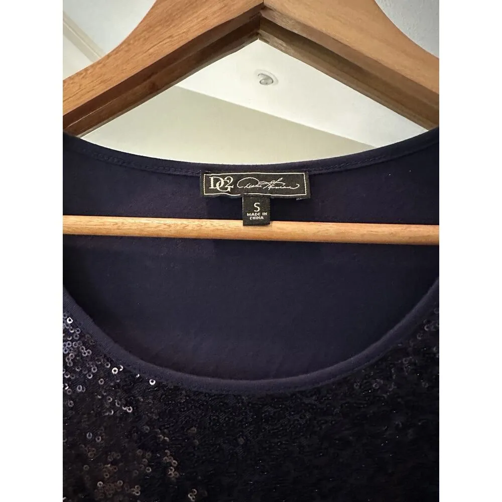 Ladies Sequined Sleeveless Top Diane Gilman DG2 size Small /Purple Purple - Image 5