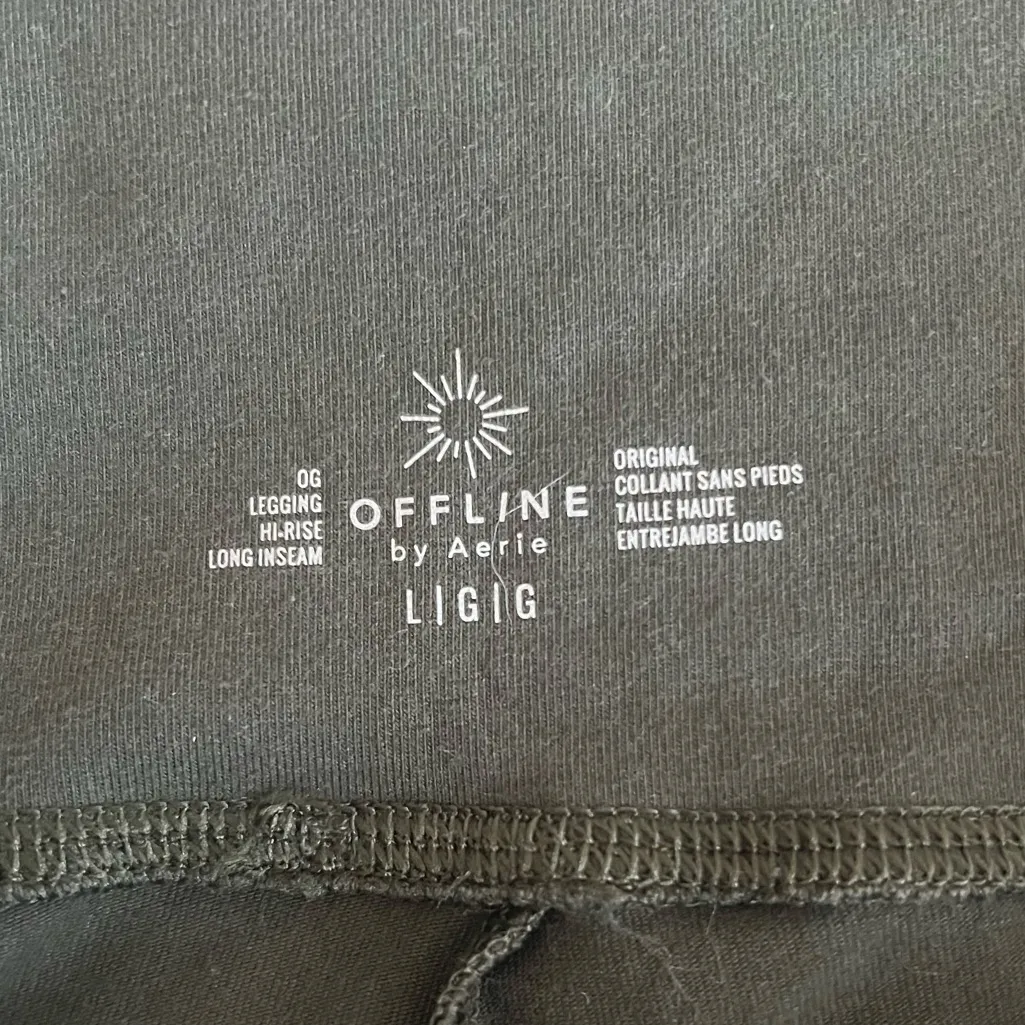 Aerie Offline Sage Green OG High Rise Leggings Size Large Long - Image 3