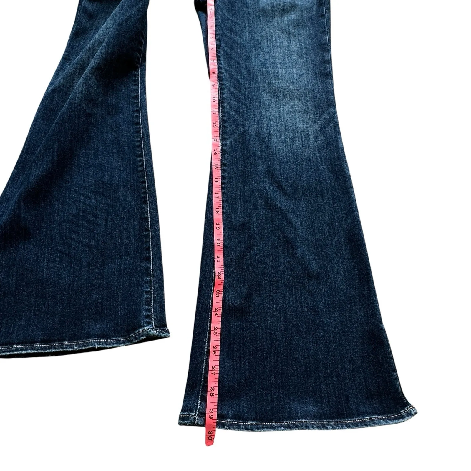 American Eagle Super High‎ Rise Flare Jeans 14 Reg split hem Cloudy blue wash - Image 9