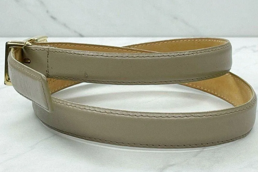 Liz Claiborne Gray Vintage Full Grain Semi Aniline Leather Belt Size Medium M - Image 9