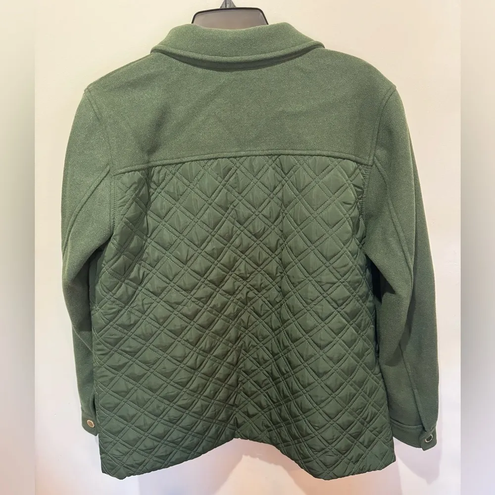 Isaac Mizrahi Women's Jacket S Estate Mixed Media Quilted‎ Green - Image 4