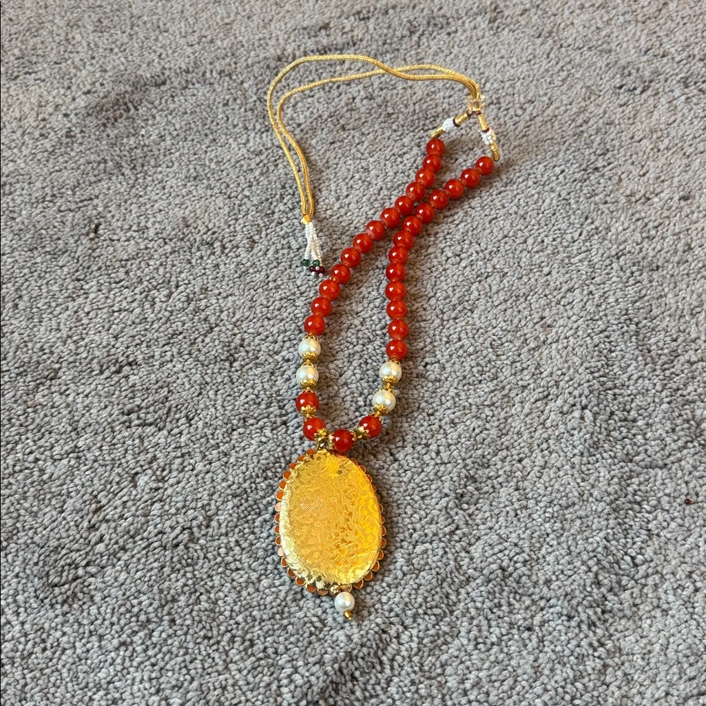 Orange Necklace & Earring Set - Image 5