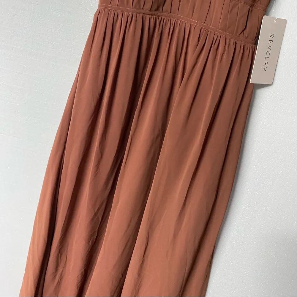 Revelry Dress 6 Alma Chiffon Maxi Gown Formal Cinnamon Rose Wedding Bridesmaid - Image 5