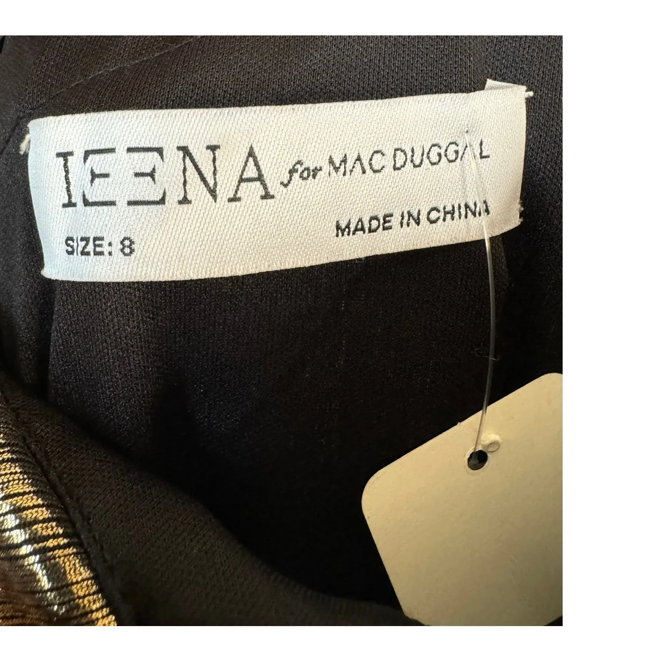 IEENA for Mac Duggal Gold Metallic One-Shoulder Gown style 26728 size 8 - Image 12