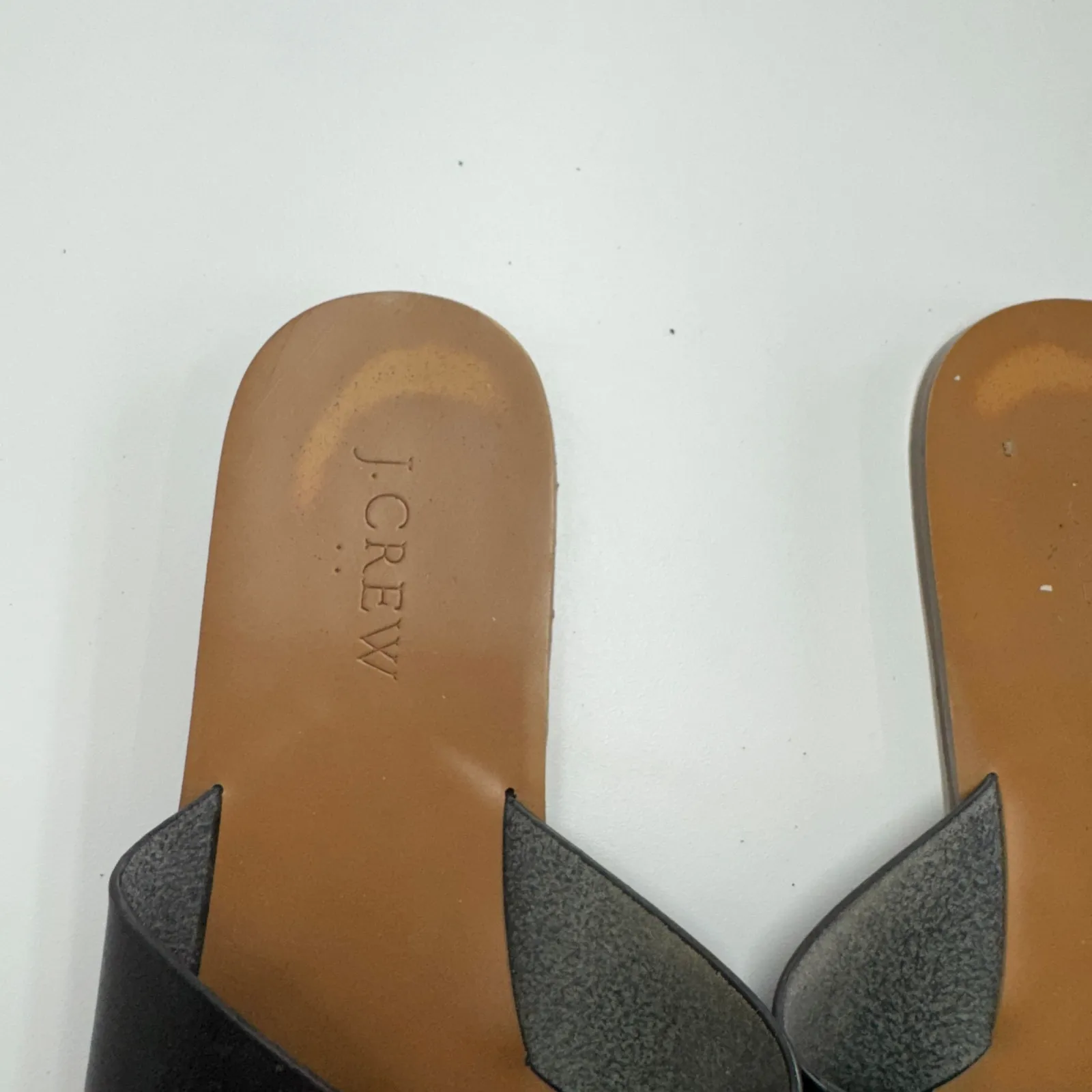 J.Crew Sandals Womens 9 Black Criss Cross Slip‎ On Beach Coastal - Image 2