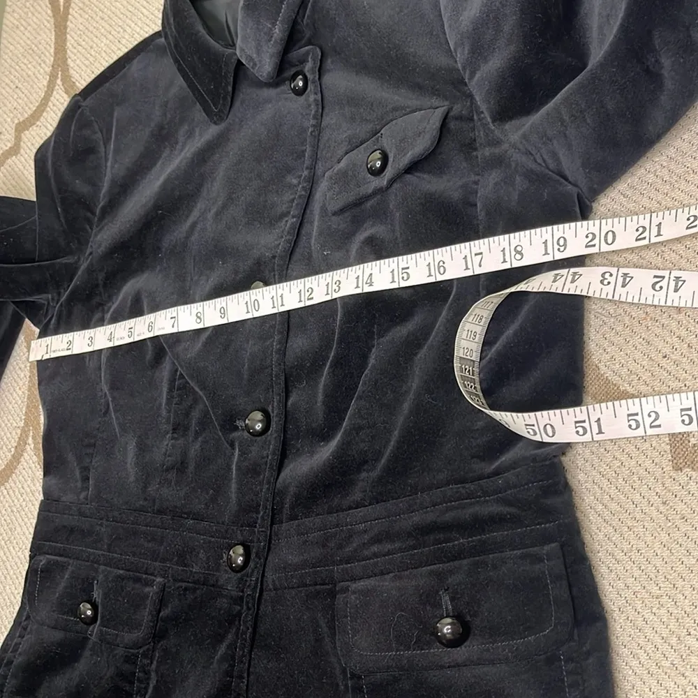 Talbots Velvet Black Ruffle Accent back Long Sleeve bubble buttons Blazer Jacket - Image 11