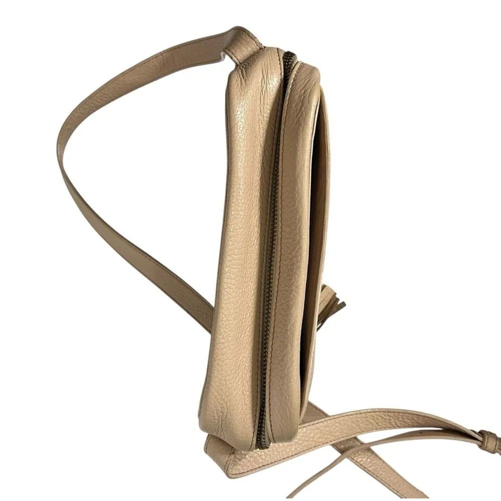 Cuyana Classic Leather Camera Crossbody Bag Tassel Beige Women’s One Size - Image 7