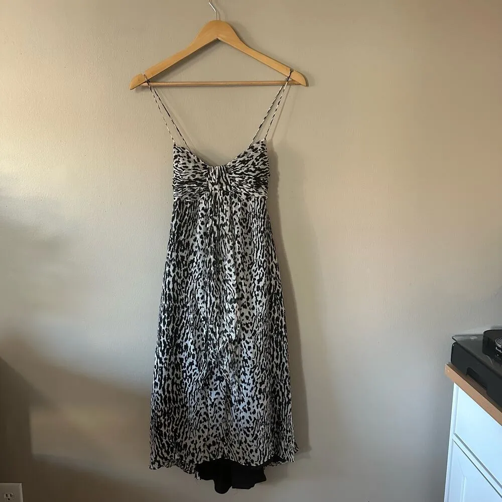 Banana Republic Animal Print Silk Dress Y2K Size Large - Image 2