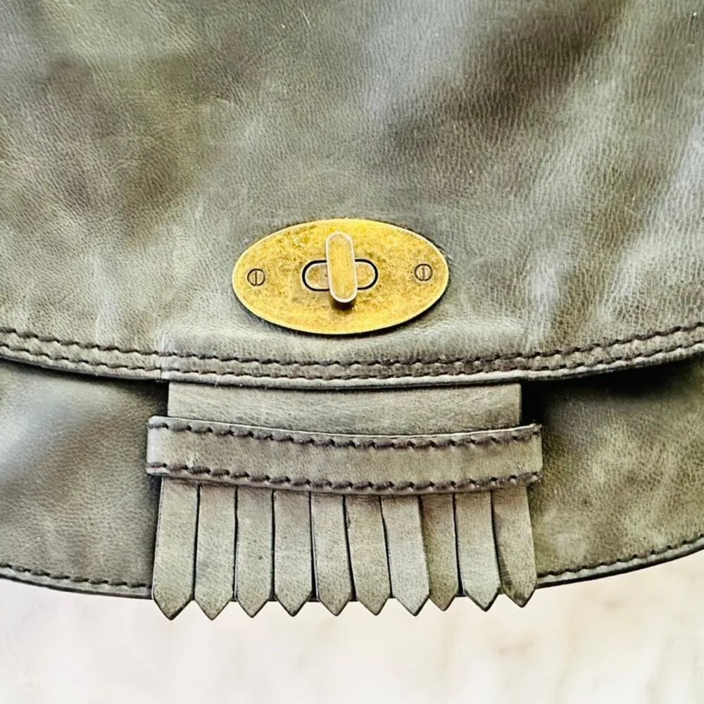 Madewell 1937 Leather Purse Handbag Grey Flap Crossbody Shoulder - Image 3