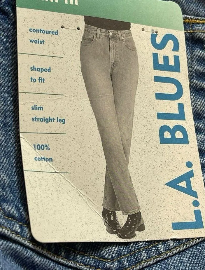 LA Blues High Waisted 90s Mom Jeans Straight Leg Size 10L  Slim Fit NWT - Image 13