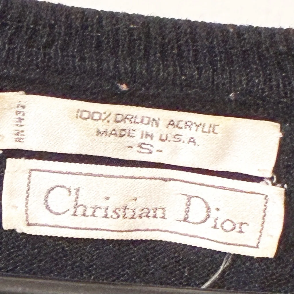 Christian Dior Vintage Black V Neck Made in USA Sweater Size Small - Image 3