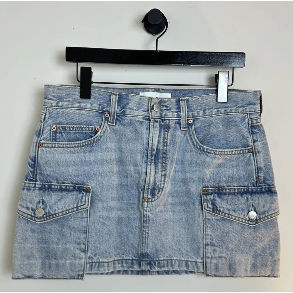 ARITZIA Denim Forum The '90s Cargo Mini Denim Skirt in Wash 7 Yrs Bleu Taboo - Image 3
