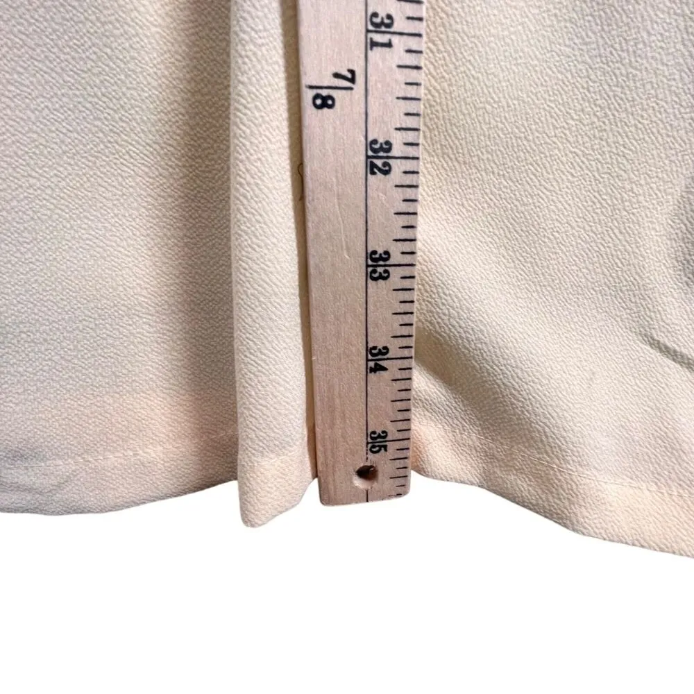 Belongsci Dress Womens L Ivory Chiffon Mini Shift V Neck Bell Sleeve Classic NEW Size L - Image 9