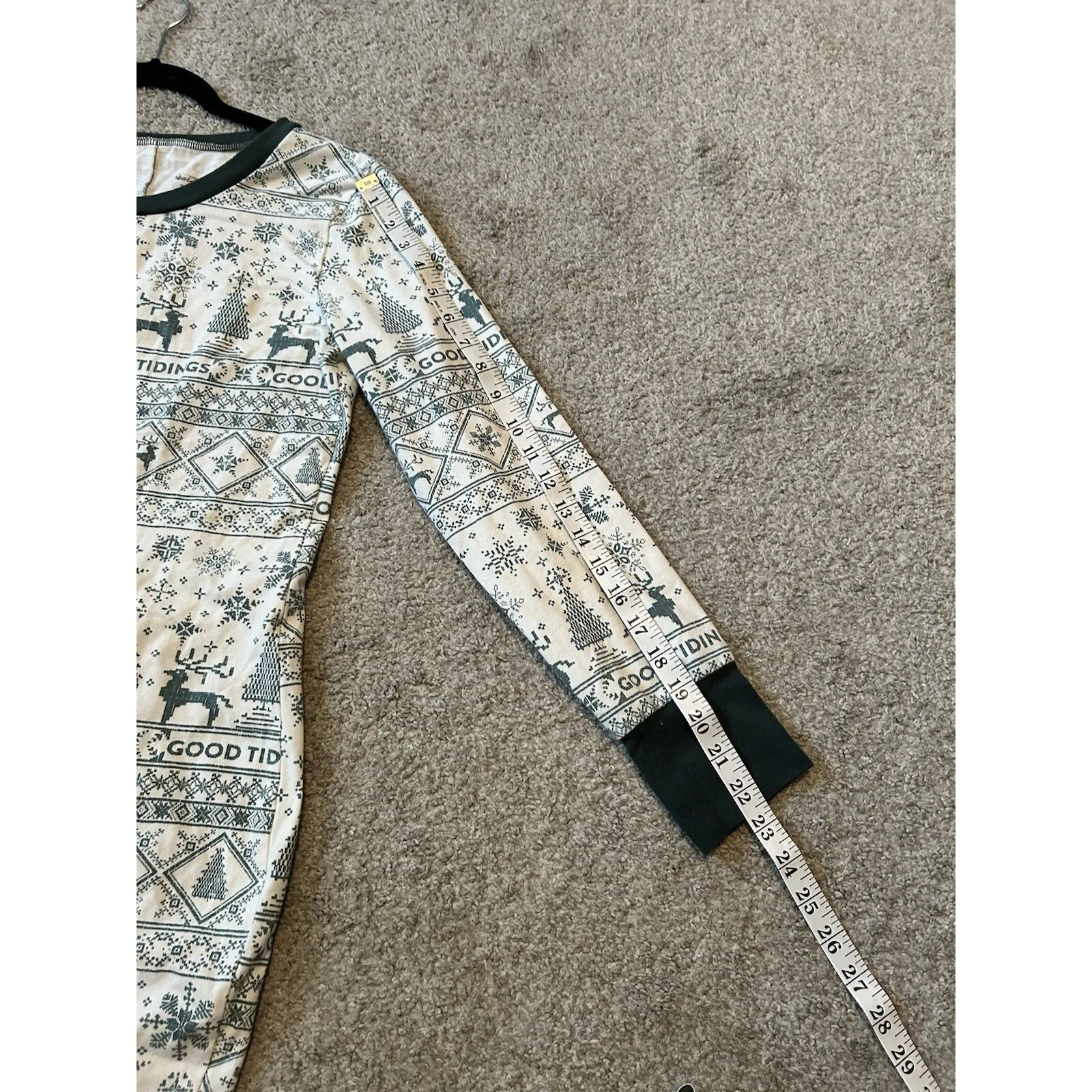 Hearth & Hand With Magnolia Green Good Tidings Adult One Piece Pajamas Size M Size M - Image 4