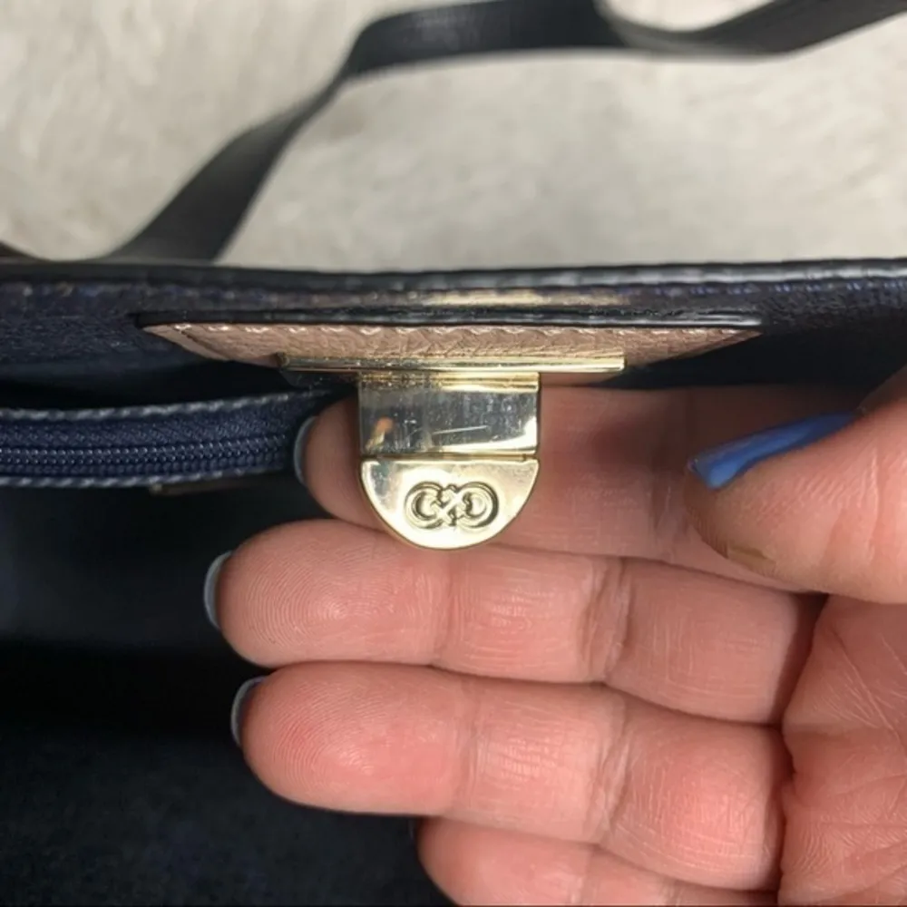 Cole Haan Black Beige Leather Carryall Large Tote Big Bag Overnight - Image 8