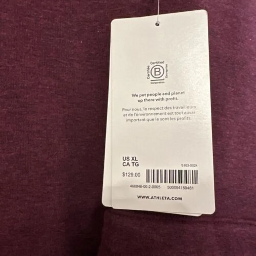 Athleta Women XL Spiced Cabernet Heather Cozy Karma Funnel Neck Sweatshirt Top‎ - Image 5