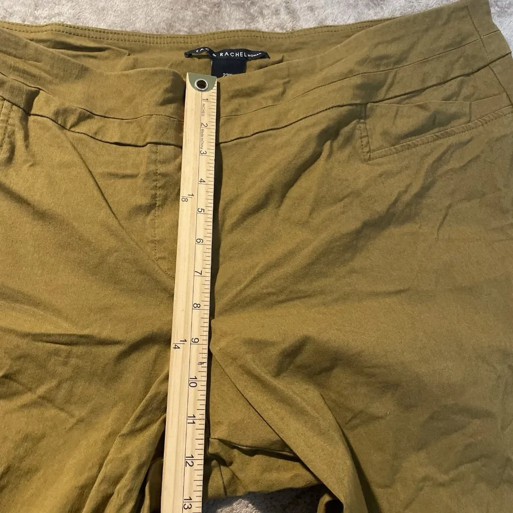 Zac & Rachel Pants Womens 22W Brown Wide Leg Cropped Stretch Casual High Rise - Image 5