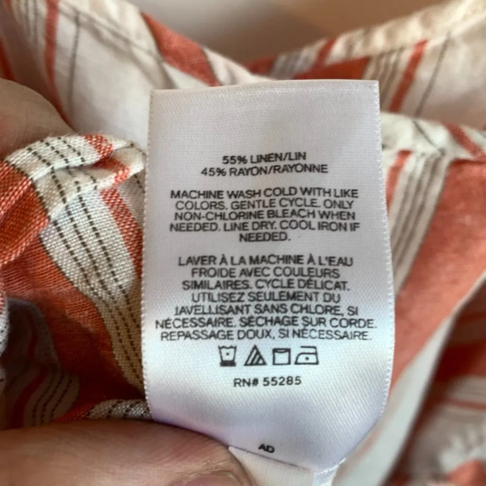 Express Orange & Cream Striped Bow Tank Top - Image 5