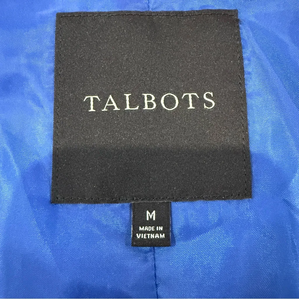 Talbots Diamond Quilted Full Zip Striped Puffer Vest Women’s Medium Blue/White - Image 5