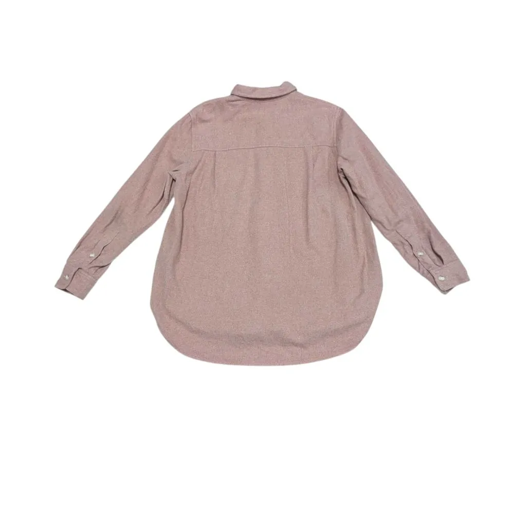 Madewell Flannel Oversized Ex-Boyfriend Swing Shirt Faded Mauve Womens Small - Image 3