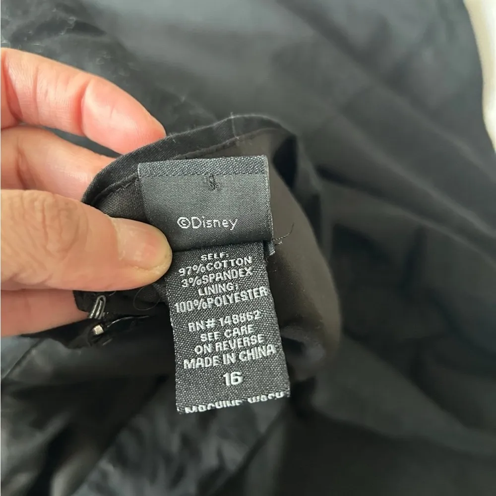 Women’s Disney Peter Pan Neverland Asymmetrical Lace Up Dress Black Gold Foil 16 - Image 4