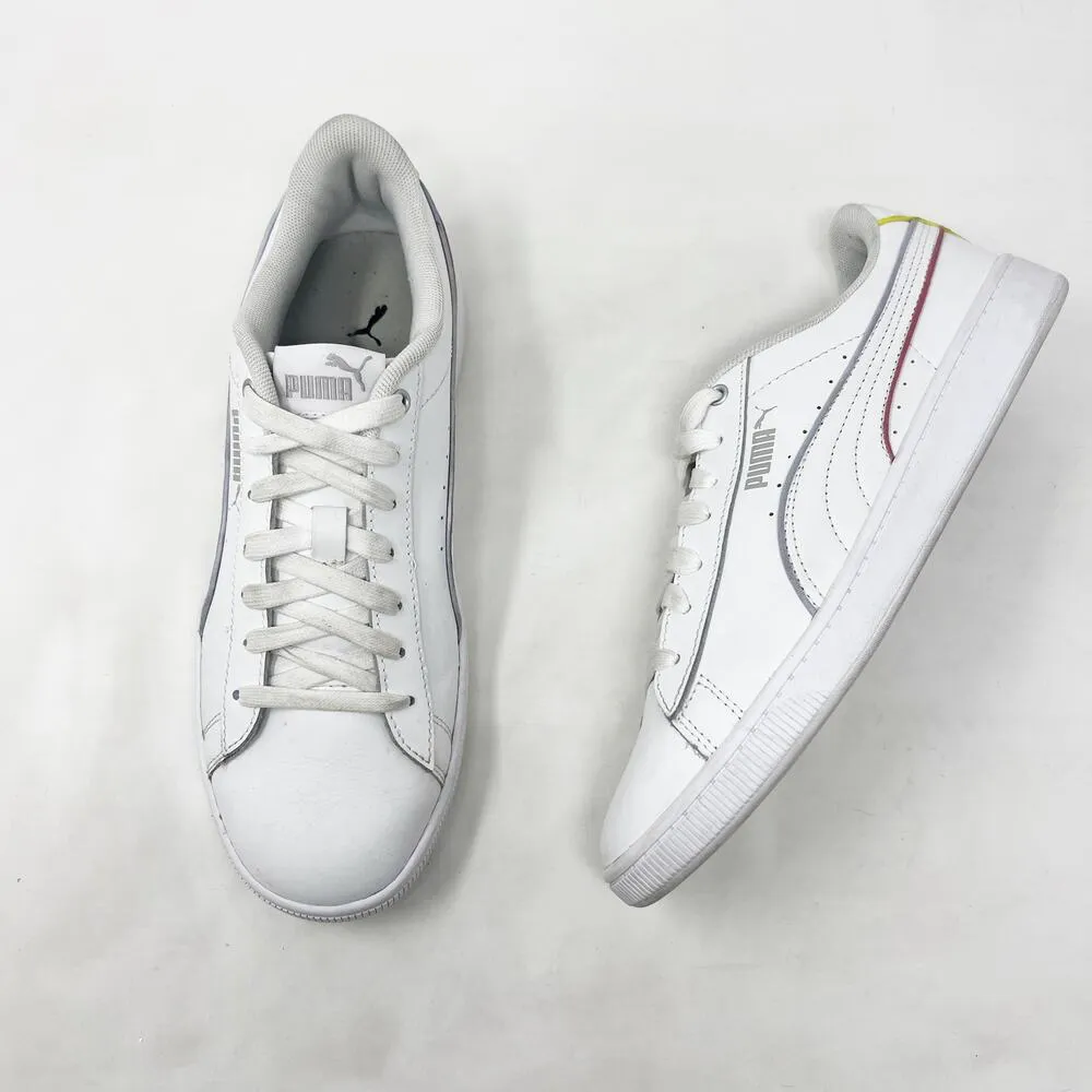 [PUMA] White Vikky V2 Leather Lace Up Casual Sneakers Soft Foam Comfortable Sz 8 - Image 9