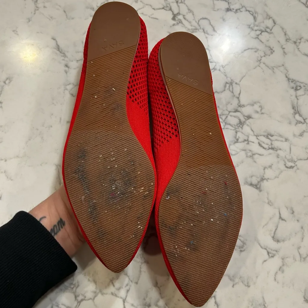 Sava by Softwalk Red Lea Knit Woman’s Pointes Toe Flats Size 39/8.5 - Image 7