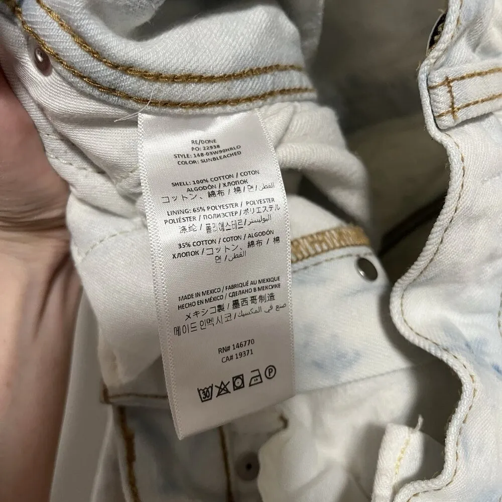 Re/Done 90s High Rise Loose Sunbleached Acid Wash‎ Jeans Size 27 - Image 10