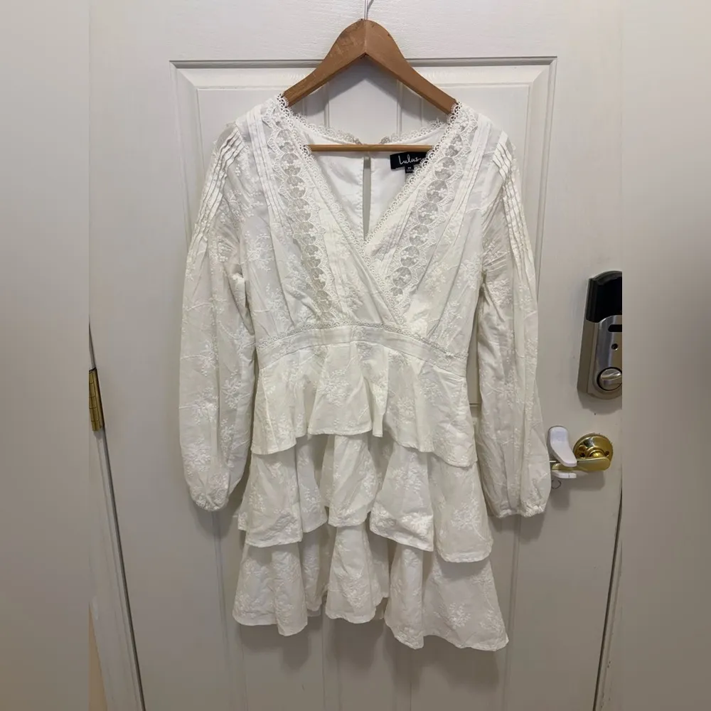 Lulus Be My Forever Love White Lace Embroidered Tiered Mini Dress scandi girl - Image 10