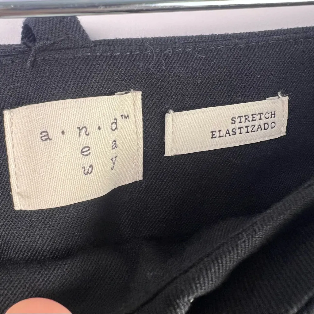 A New Day Black Stretch Ankle Pants, Cotton Blend, Workwear Slim Trousers - Image 8