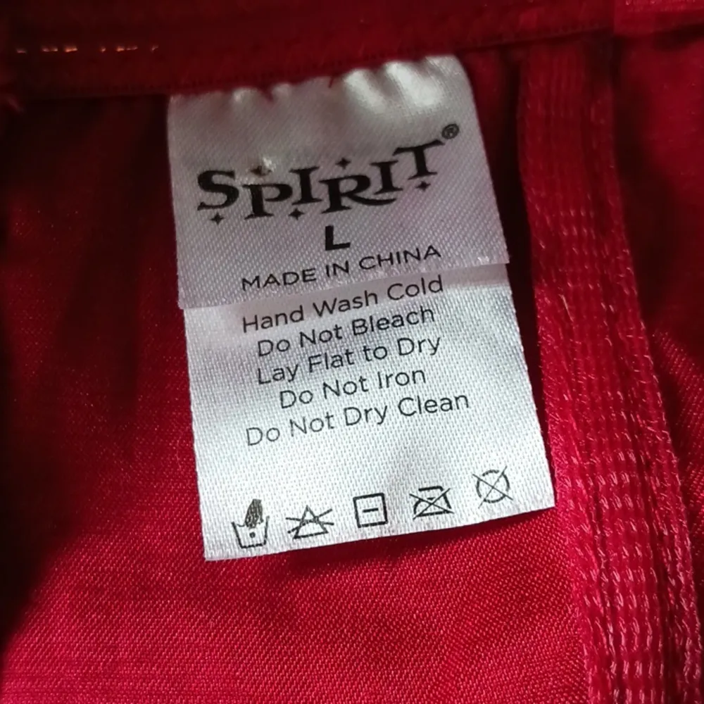 Spirit Halloween Women's Red Ruffle Satin Lace Up Corset Top Cosplay Costume L - Image 5