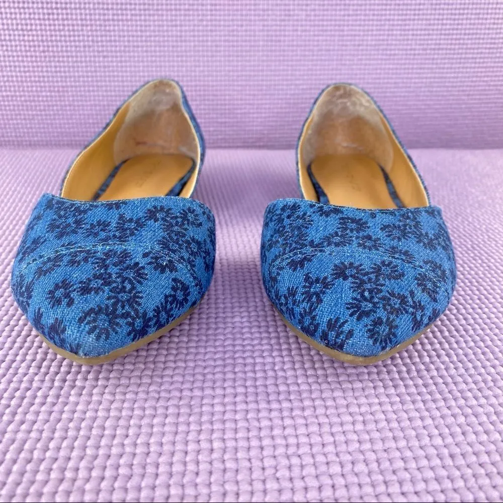 Tommy Hilfiger Naria 3 Floral Denim D’Orsay‎ Ballet Flats Blue 6 - Image 5