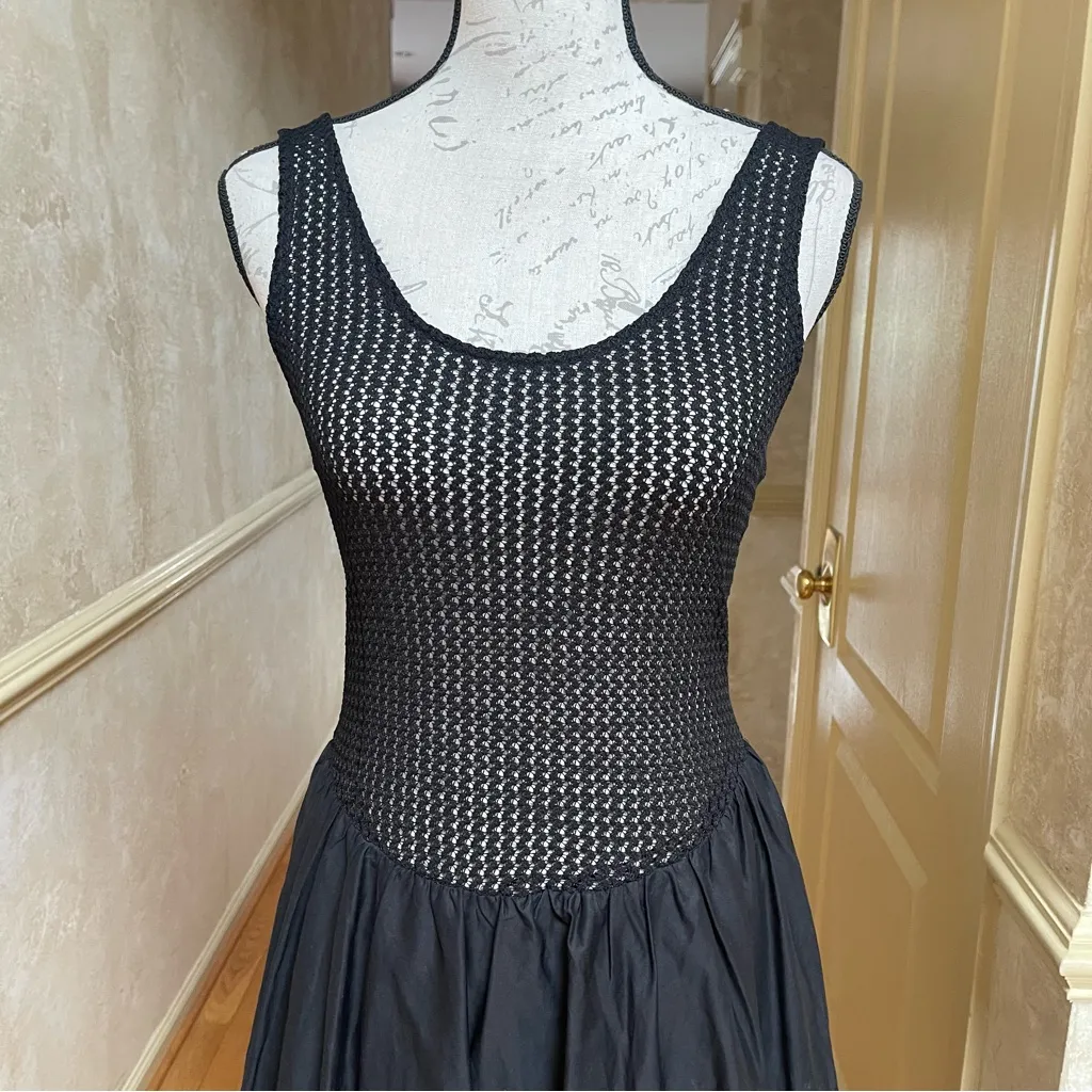 ASTR THE LABEL Sleeveless Contrast Bubble-Hem Midi Dress Black Sz Medium M - Image 7