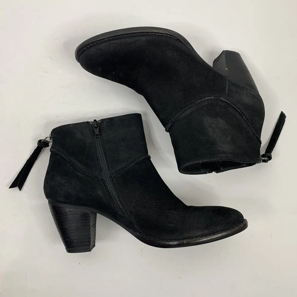 Steven Steve Madden Size 7 Ankle Boot Bootie Wesley Black Nubuck Suede Leather - Image 3