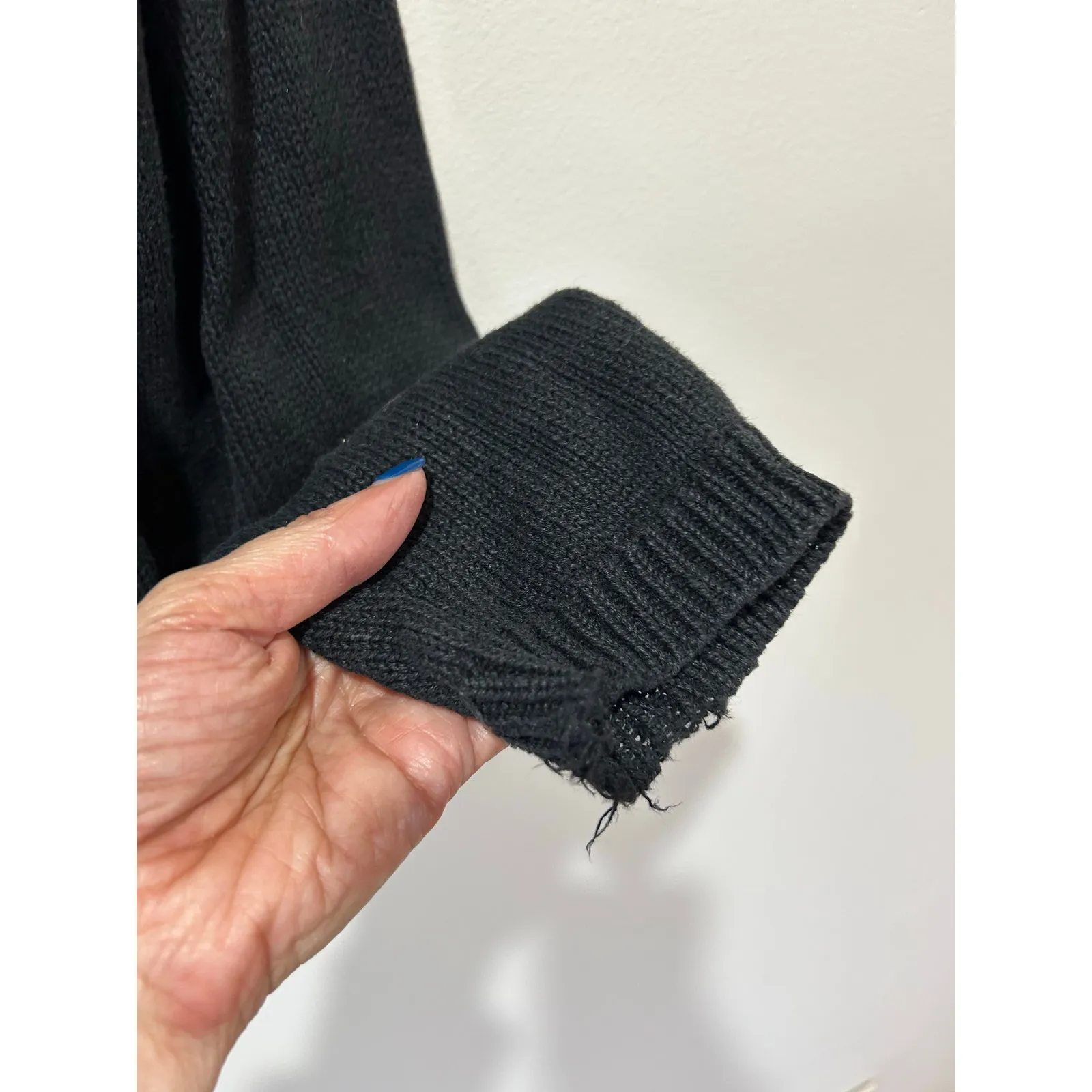 Vintage fall cardigan size L black zippered collared flat on sleeve grandmacore Size L - Image 5