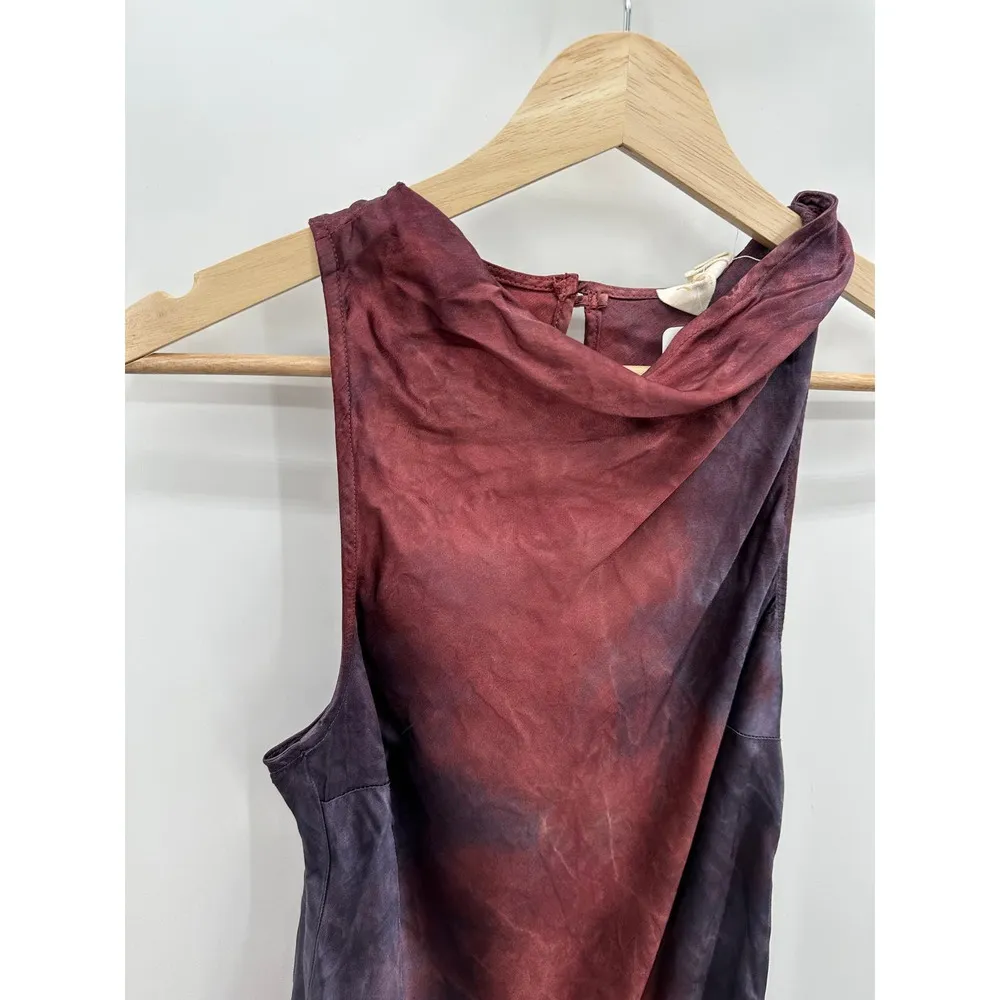 Nation LTD Top Women XS NWT Crush Red Black Kate Tie Dye Draped Neck Bias - Image 5