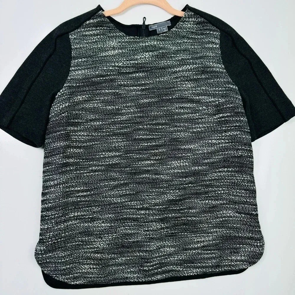 Vince Textured Tweed Wool Boxy Zip Top Size‎ Small - Image 5