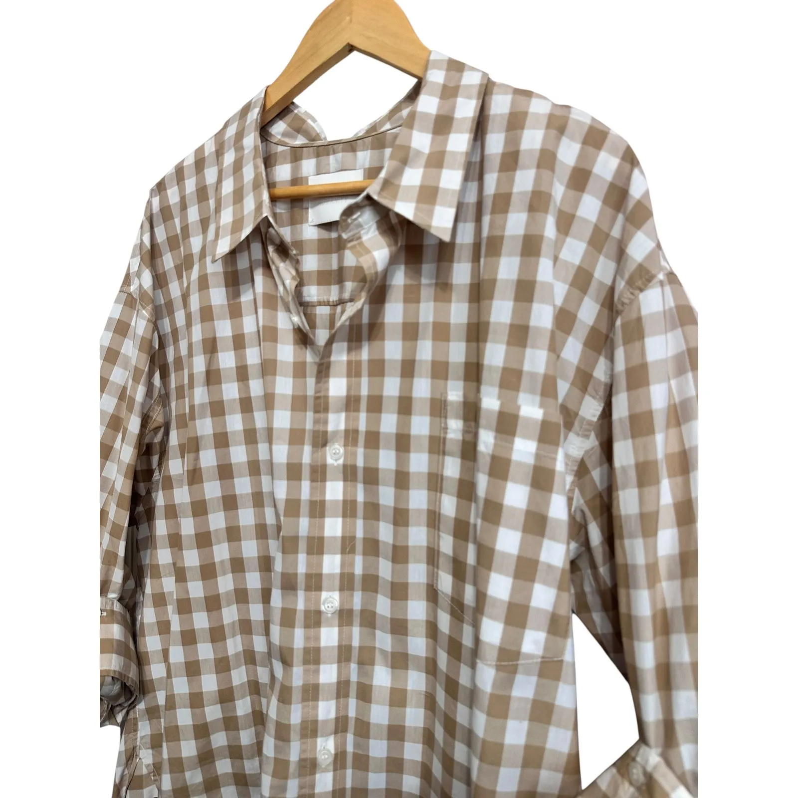 Citizens of Humanity Kayla Gingham‎ Plaid Oversized Button Down Shirt Women XL - Image 3