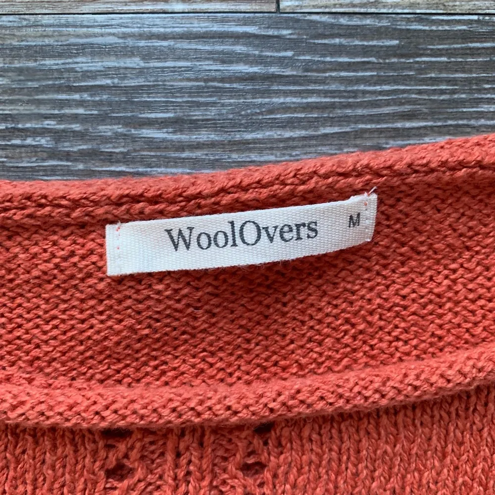 WoolOvers Boat Neck Jumper With Centre Front Detail in Dark Papaya M Orange Size M - Image 4
