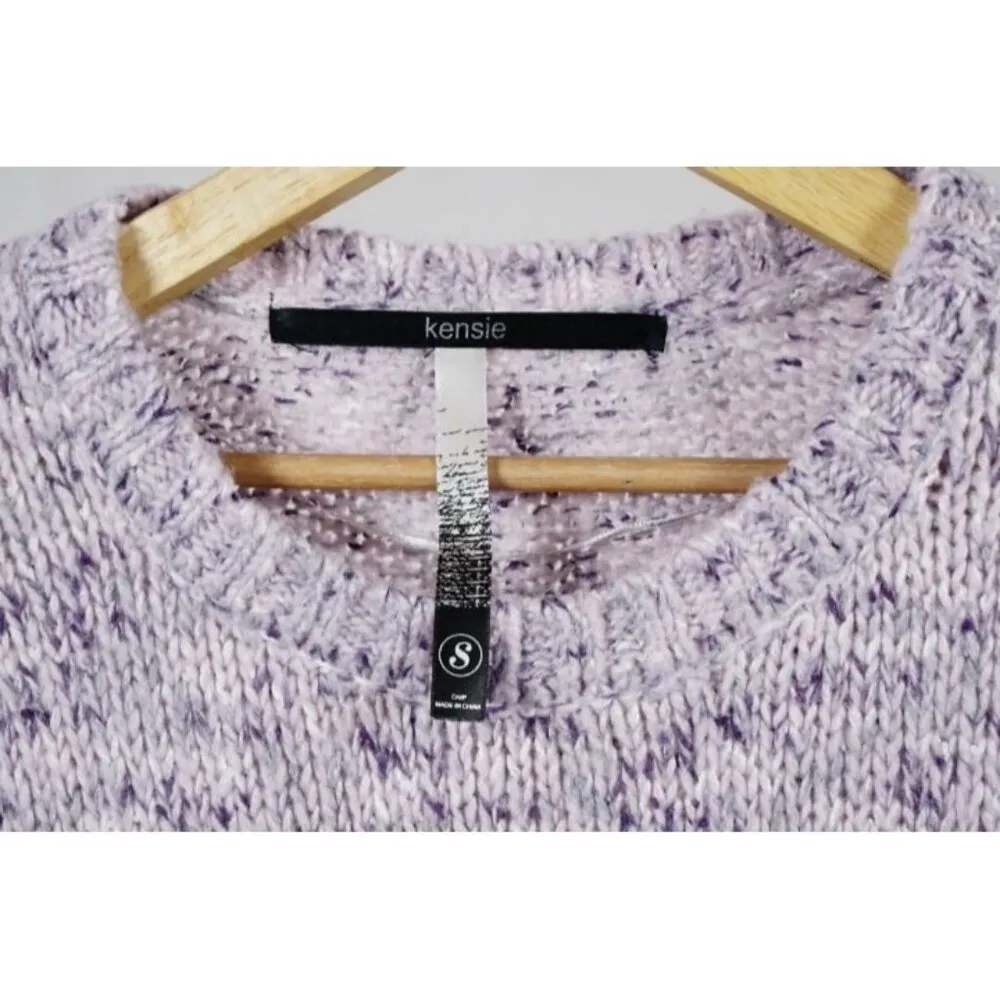 Kensie Purple Knit Sweater with Side Pockets Size Small - Image 4