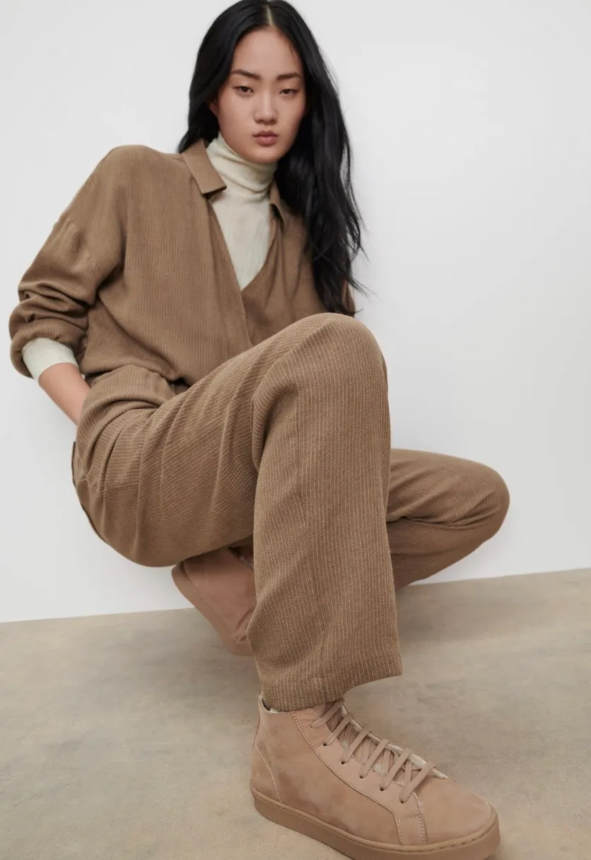 High-top leather sneakers in beige (Size 8) - Image 5