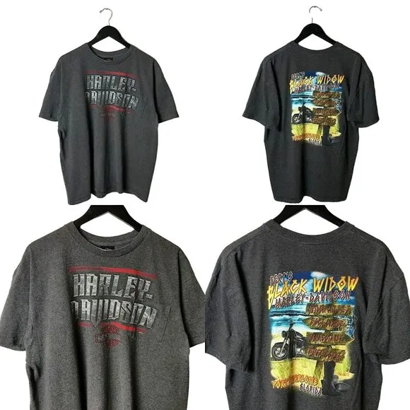 Harley Davidson Port Charlotte Florida T Shirt Gray 2XL XXL Graphic Tee - Image 2