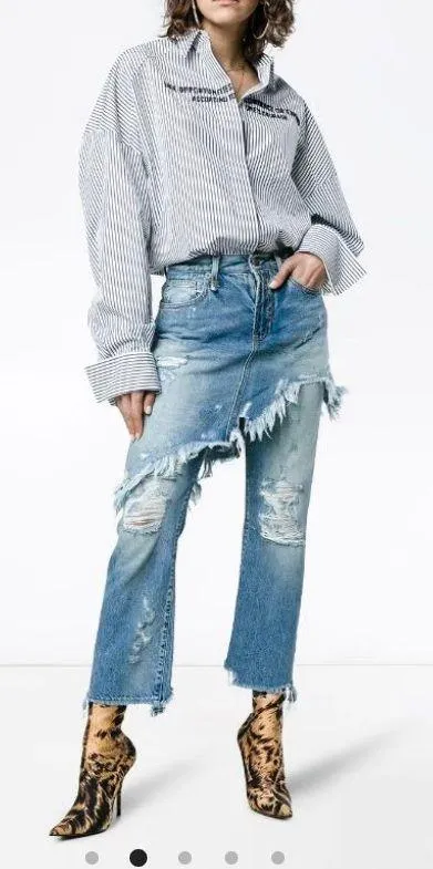 R13 Double Classic Denim Skirt Jeans - Image 5
