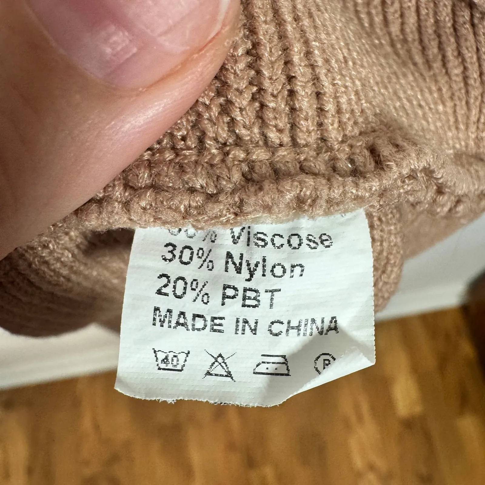 Womens Sweater L Tan Brown L Oversized Mock Neck Dolman Sleeve Minimal Modest Size L - Image 9