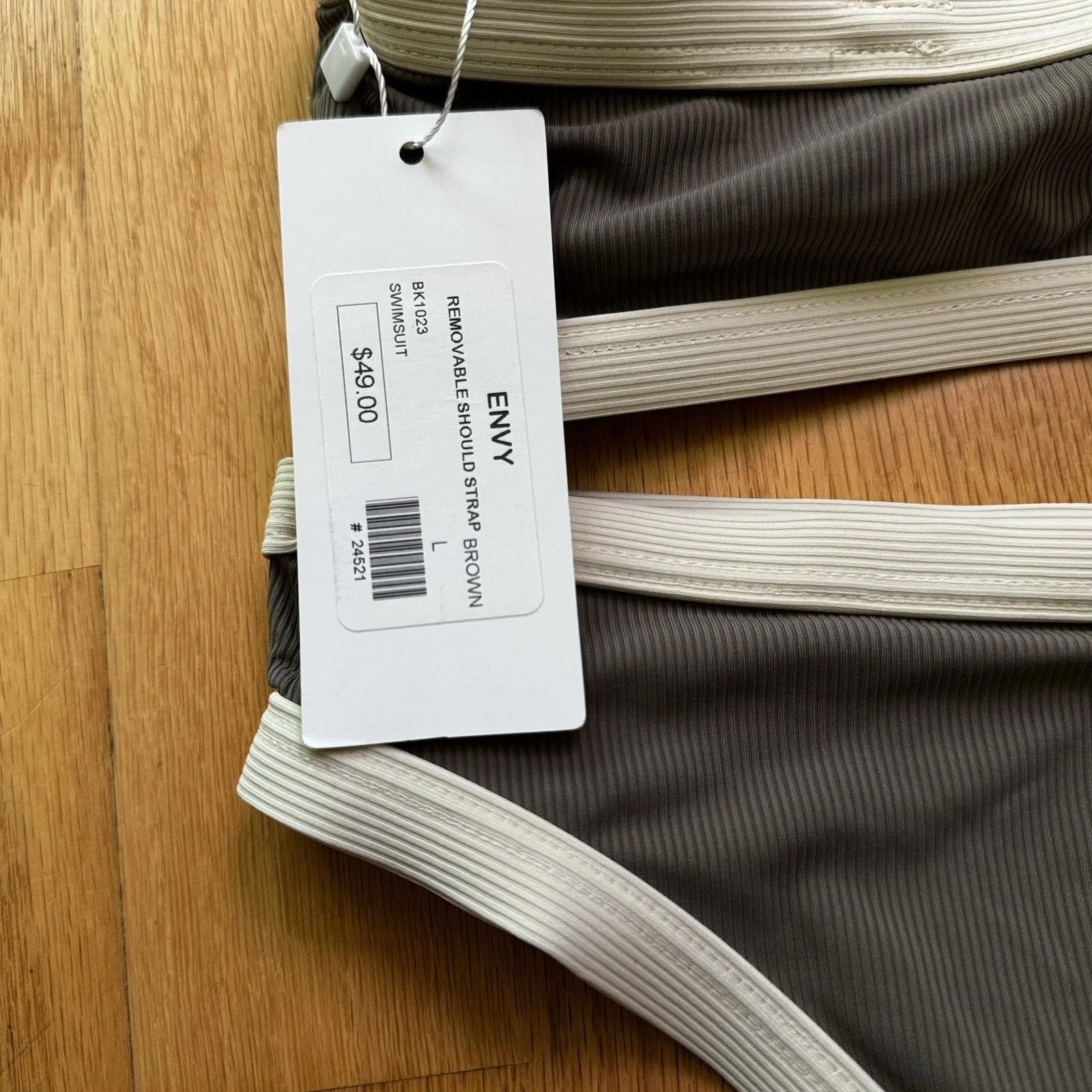 Sundays Brunch Women's Two Piece Swimsuit Wandering In Paris Brown White Sz L Size L - Image 6